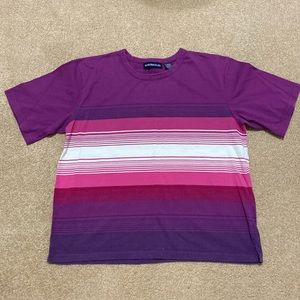 Vintage Mountain Lake Boxy Striped Tee, SIZE XL